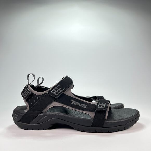 Teva Minam River Black Grey Adjustable Strap Sport Sandals 4289 Men's Size 11 - Picture 1 of 10